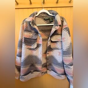 Stillwater Supply Co. Women's Gray and Pink Patterned Utility Jacket